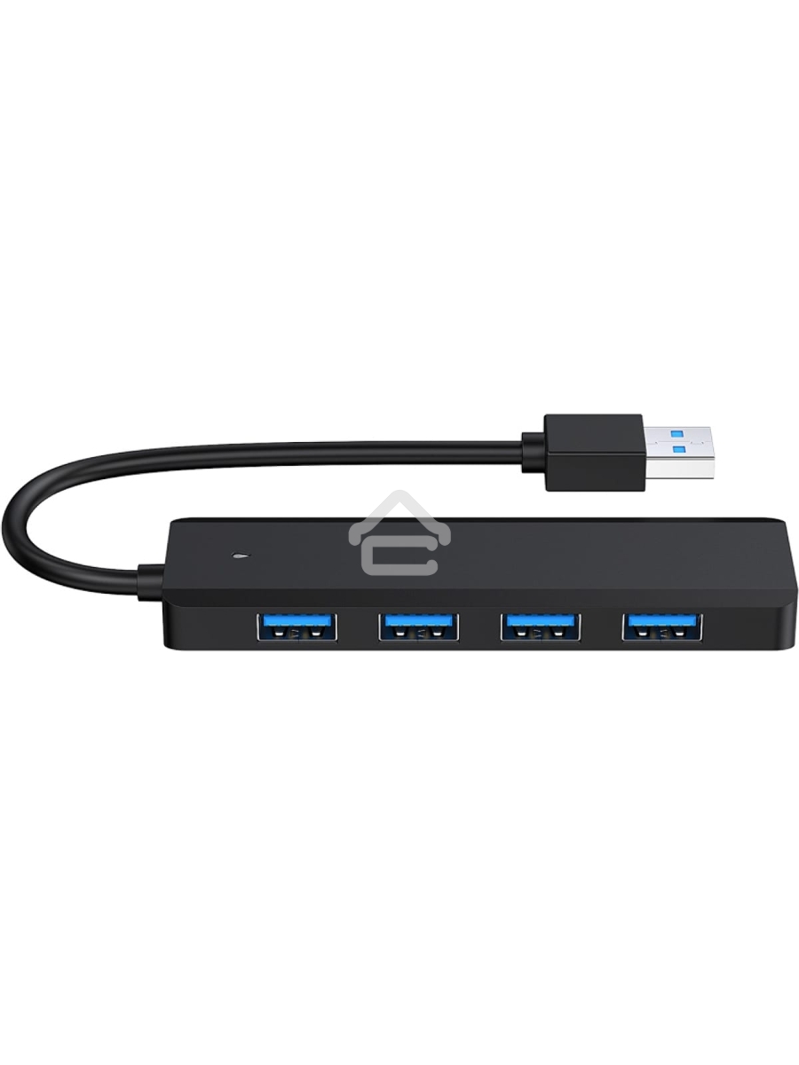 Концентратор USB 3.0 Gembird UHB-C414, 4 порта, кабель 19см, с доп питанием (Type-C)