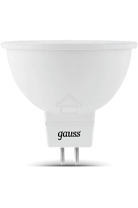 Лампа светодиодная Gauss 101505209 9Вт цок.:GU5.3 рефлек. 150B св.свеч.бел.нейт. MR16 (упак.:10шт)