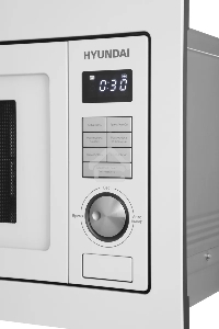 Микроволновая печь встраиваемая Hyundai HBW 2544 WG белый, 25 л, 900 Вт, переключатели - кнопки/поворотный механизм