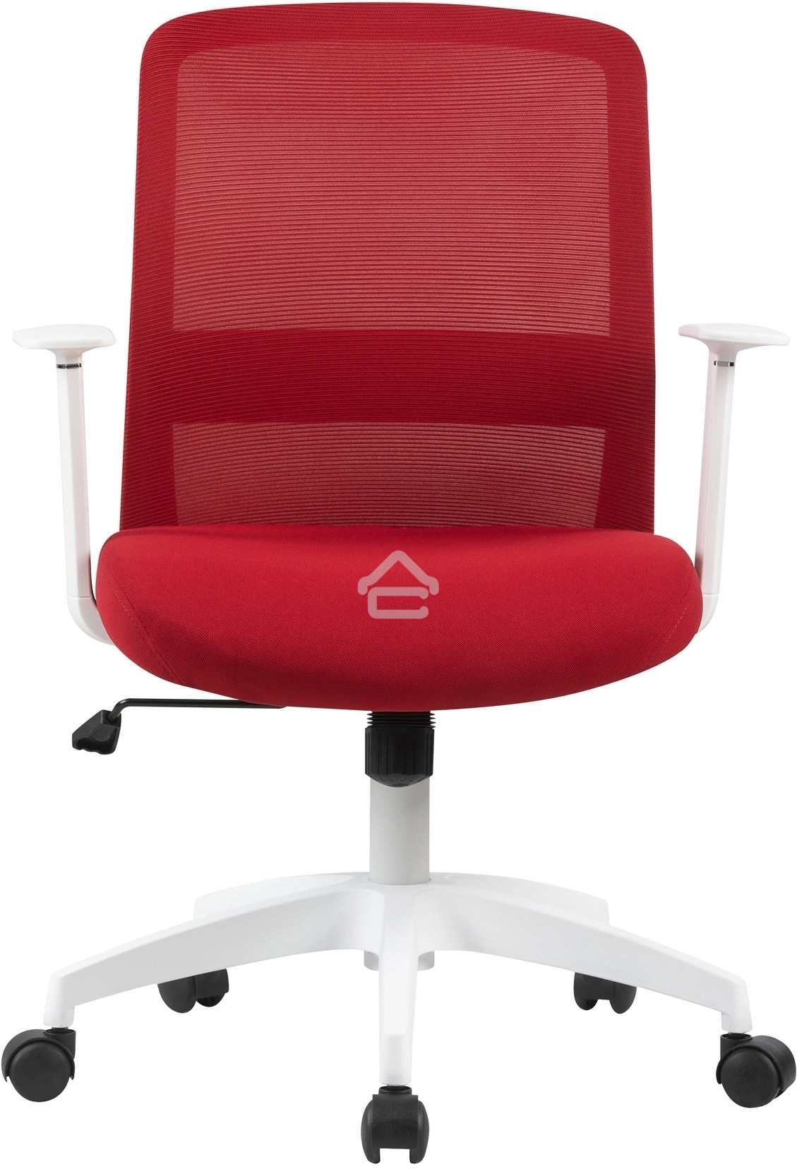 Кресло компьютерное Cactus CS-WMC333-RD темно-красный, сиденье темно-красный, сетка/ткань, низк. спин. крестов. пластик, пластик белый