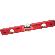 Уровень Matrix алюминиевый, 400 мм, 3 глазка, красный, линейка