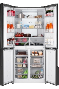 Холодильник Weissgauff WCD 450 INOX GLASS нержавеющая сталь трехкамерный side-by-side 286/141л морозилка снизу