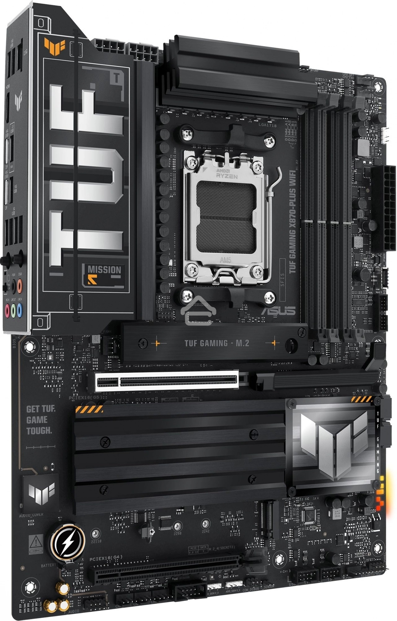 Материнская плата ASUS TUF GAMING X870-PLUS WIFI, AM5, AMD X870, 4xDDR5, 2xSATA, 4xM.2, 1xPCIe 5.0 x16, 1xPCIe 4.0 x4, 1xHDMI, 1xUSB-C 3.2 Gen 2, 1xUSB-C 3.2 Gen 2x2, 2xUSB-C 4.0, 1x 2.5Gb LAN, 1xUSB-A 2.0, 3xUSB-A 3.2 Gen 2, 4xUSB-A 3.2 Gen 1, 5x3.5 мм, 