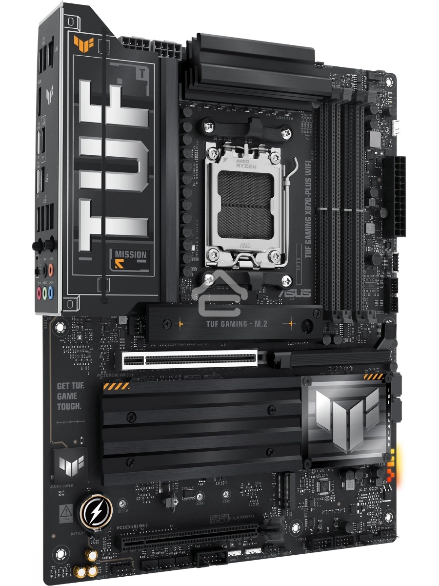 Материнская плата ASUS TUF GAMING X870-PLUS WIFI, AM5, AMD X870, 4xDDR5, 2xSATA, 4xM.2, 1xPCIe 5.0 x16, 1xPCIe 4.0 x4, 1xHDMI, 1xUSB-C 3.2 Gen 2, 1xUSB-C 3.2 Gen 2x2, 2xUSB-C 4.0, 1x 2.5Gb LAN, 1xUSB-A 2.0, 3xUSB-A 3.2 Gen 2, 4xUSB-A 3.2 Gen 1, 5x3.5 мм, 