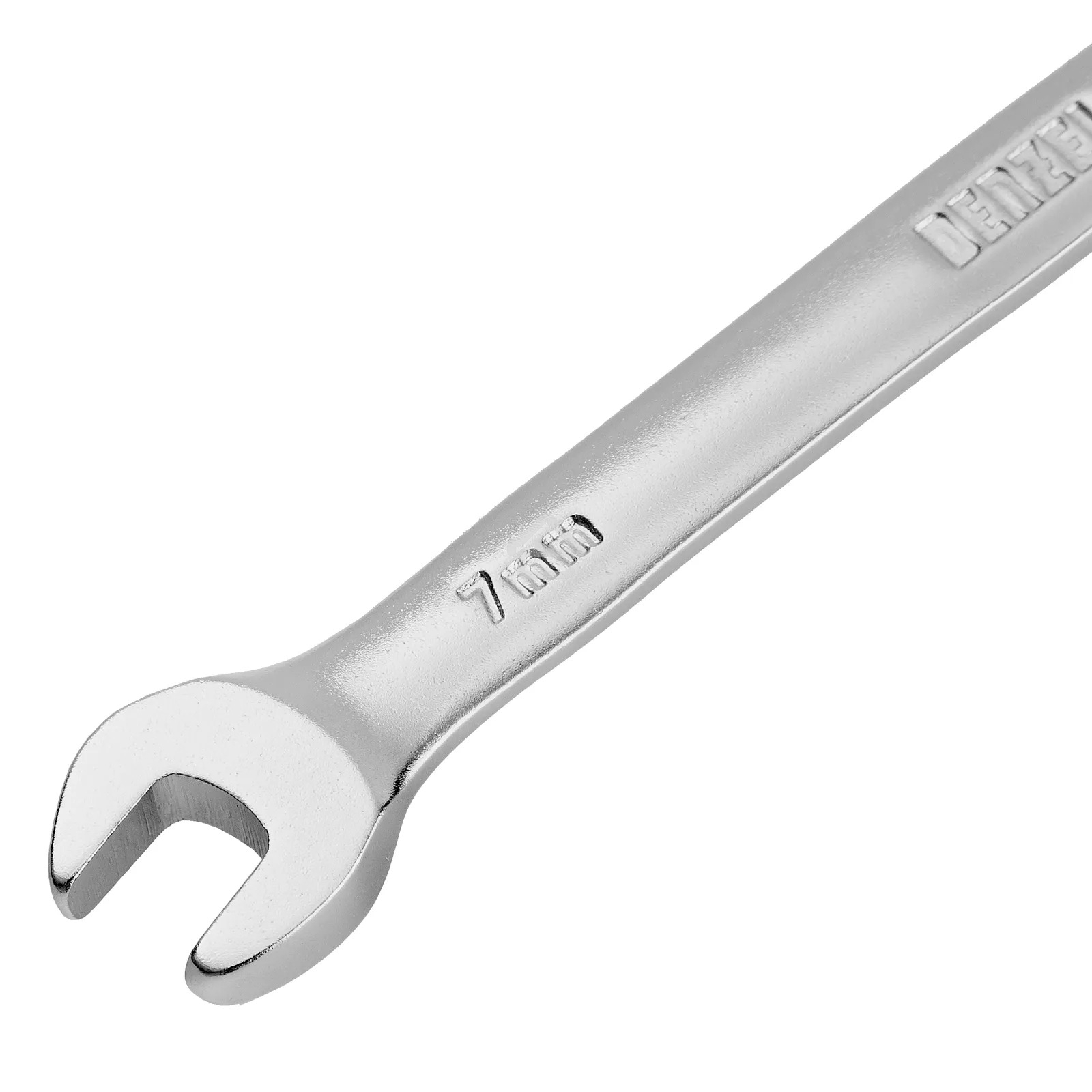 Ключ комбинированный трещоточный Denzel 7 мм, CrV, матовый хром 14701