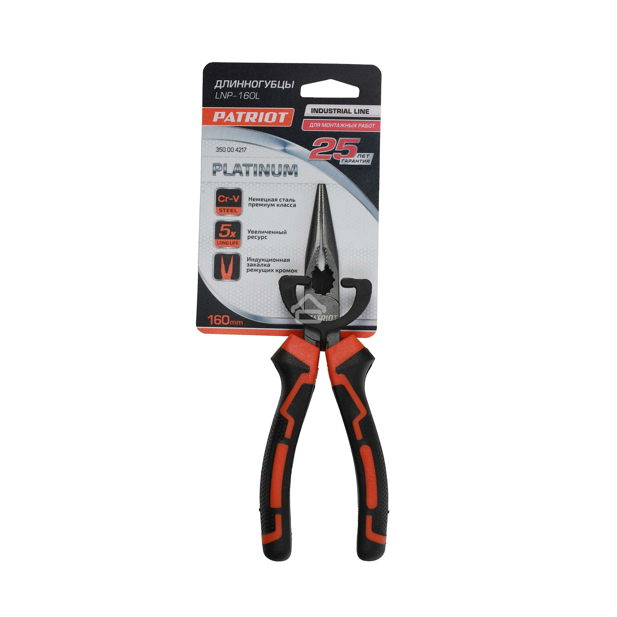 Длинногубцы PATRIOT Platinum LNP-160L усиленные, Cr-V сталь, 160 мм