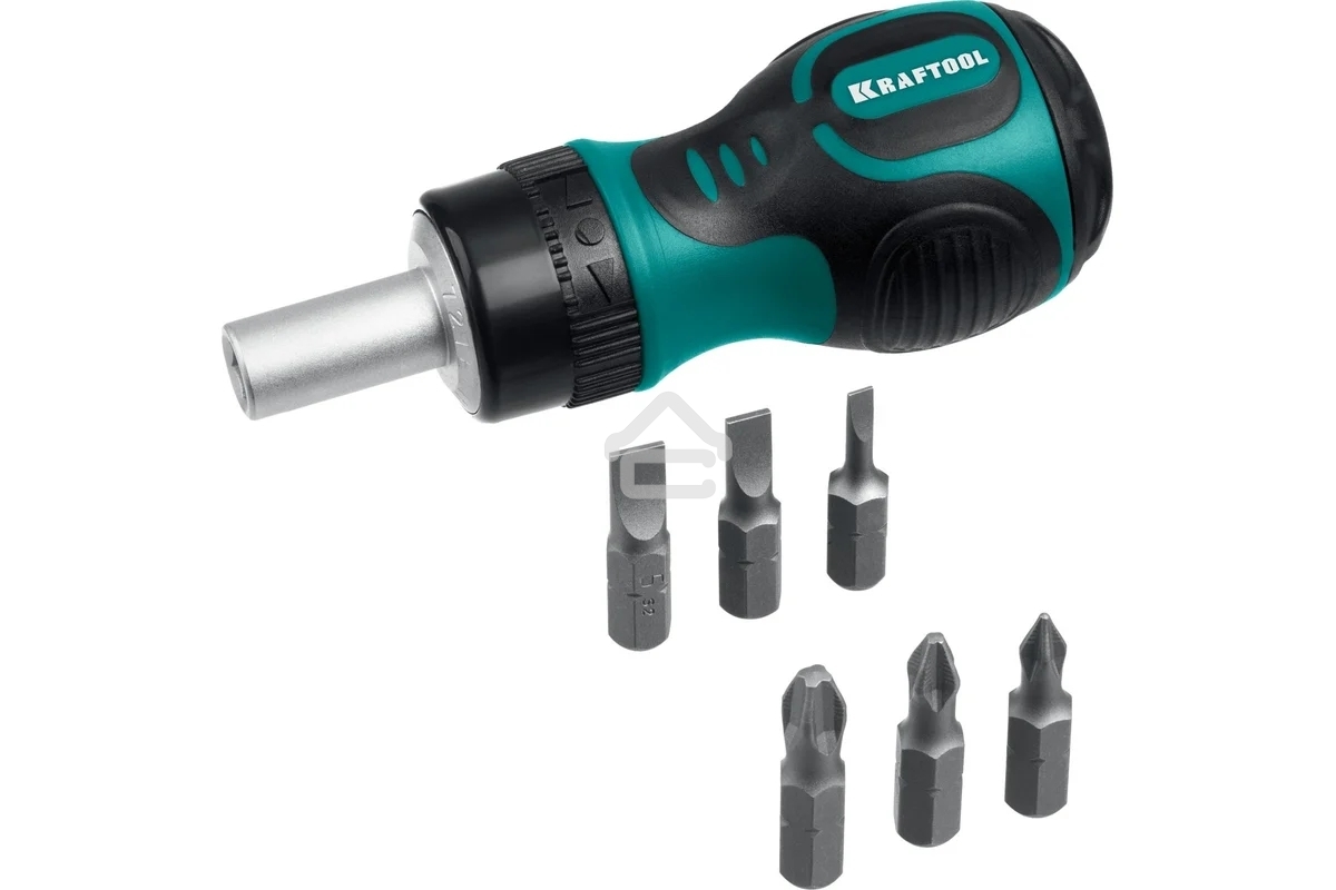 Набор KRAFTOOL 26190-H7 отвертка реверсивная с битами SL3/5/6мм PH1/2/3 7шт