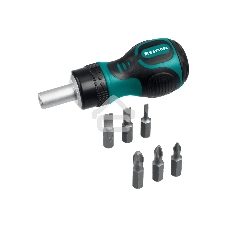 Набор KRAFTOOL 26190-H7 отвертка реверсивная с битами SL3/5/6мм PH1/2/3 7шт