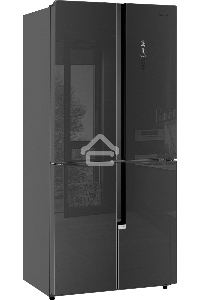 Холодильник Weissgauff WCD 450 INOX GLASS нержавеющая сталь трехкамерный side-by-side 286/141л морозилка снизу