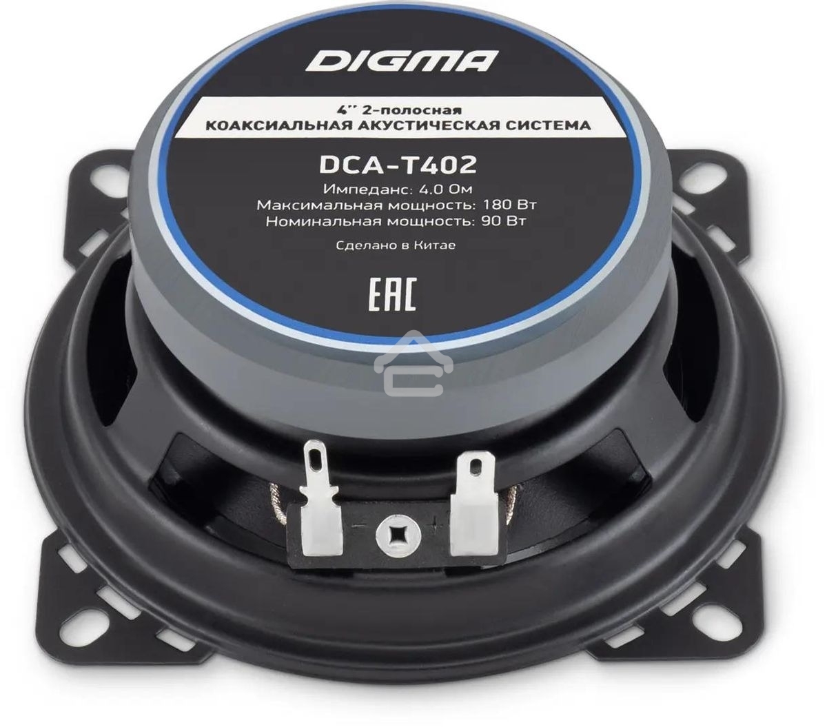 Колонки автомобильные Digma DCA-T402 180Вт 86дБ 4Ом 10см (4дюйм) (ком.:2кол.) коаксиальные двухполосные