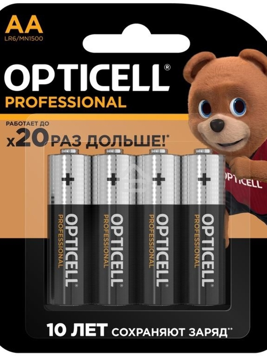 Элемент питания алкалиновый AA/LR6 (блист. 4шт) Professional Opticell 5052001