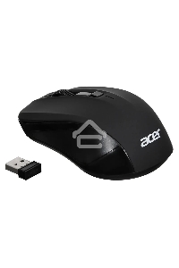 Мышь беспроводная Acer OMR010 черный, 1200 dpi, радиоканал, USB, кнопки - 3