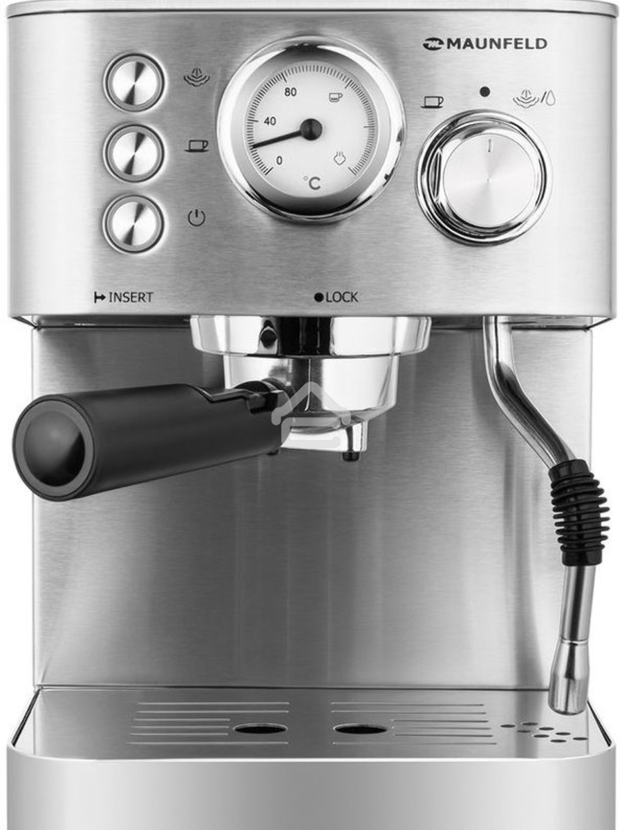 Кофеварка рожковая Maunfeld MF-721S PRO нержавеющая сталь, исп. кофе - молотый/чалды, 1.5 л, 1140 Вт, 15 Бар.