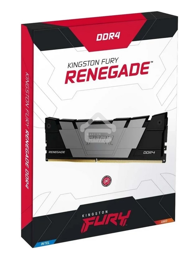 Оперативная память Kingston Fury Renegade, DDR4, 32GB (2x16GB), 3200MHz, CL16, DIMM, с радиаторами, серый/черный