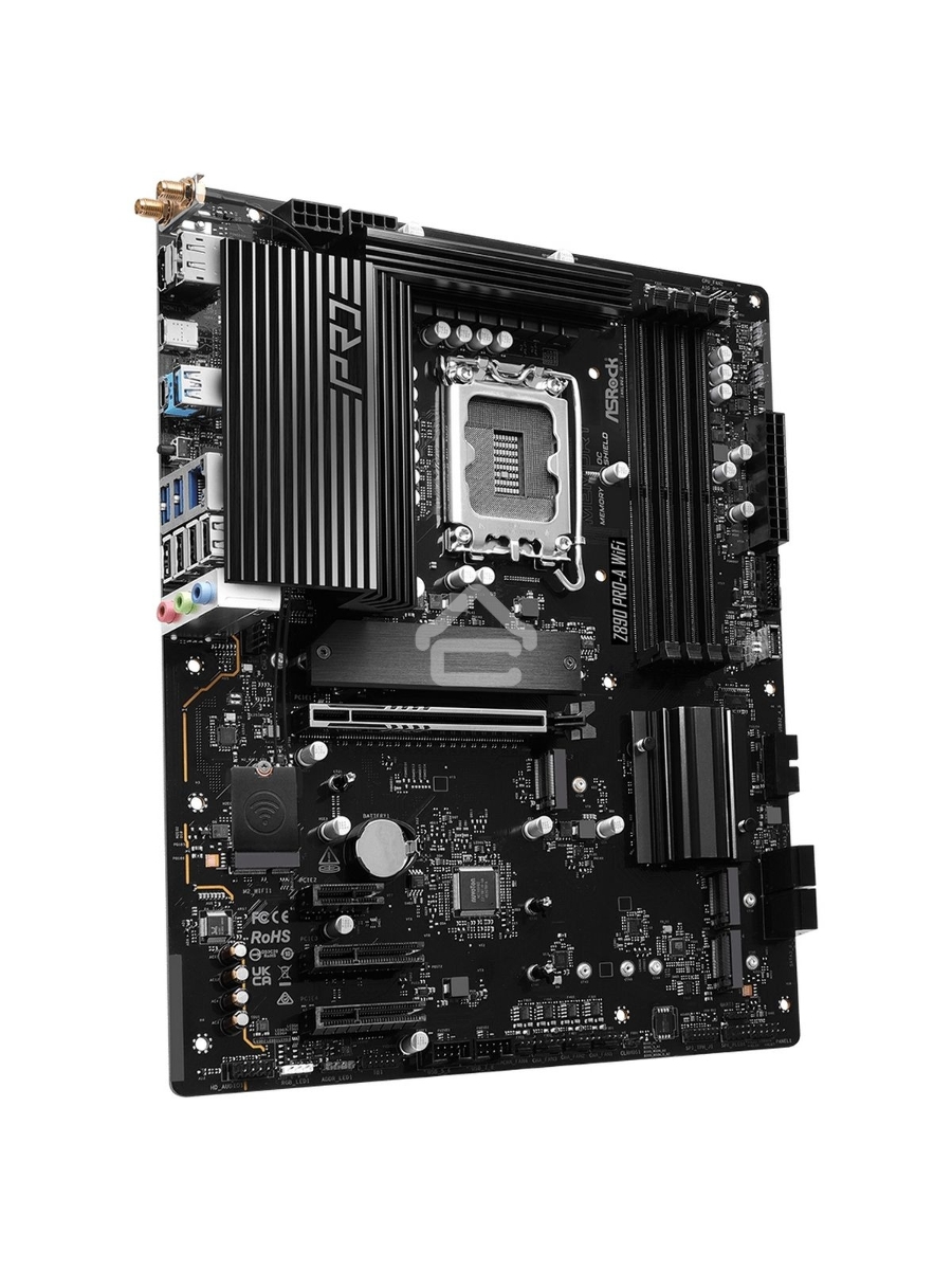 Материнская плата ASRock Z890 PRO-A WIFI, LGA 1851, Intel Z890, 4xDDR5, 4xSATA, 4xM.2, 1xPCIe 5.0 x16, 2xPCIe 4.0 x4, 1xPCIe 4.0 x1, 1xHDMI, 1xDP, 1xThunderbolt 4, 1x2.5Gb LAN, 4xUSB-A 3.2 Gen 1, 2xUSB-A 3.2 Gen 2, 1xUSB-C 3.2 Gen 2, 2xUSB-C Thunderbolt 4