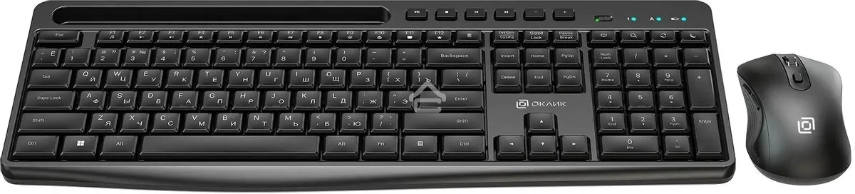 Клавиатура + мышь Оклик S275W клав:черный мышь:черный USB беспроводная slim Multimedia (1993113)