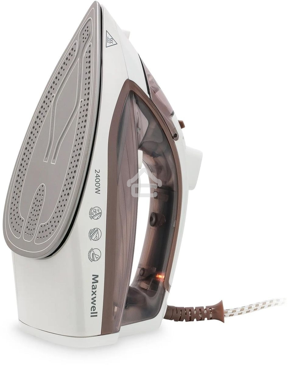 Утюг Maxwell MW-3047, 2400 Вт, белый/коричневый