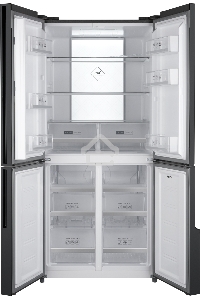 Холодильник Weissgauff WCD 450 INOX GLASS нержавеющая сталь трехкамерный side-by-side 286/141л морозилка снизу