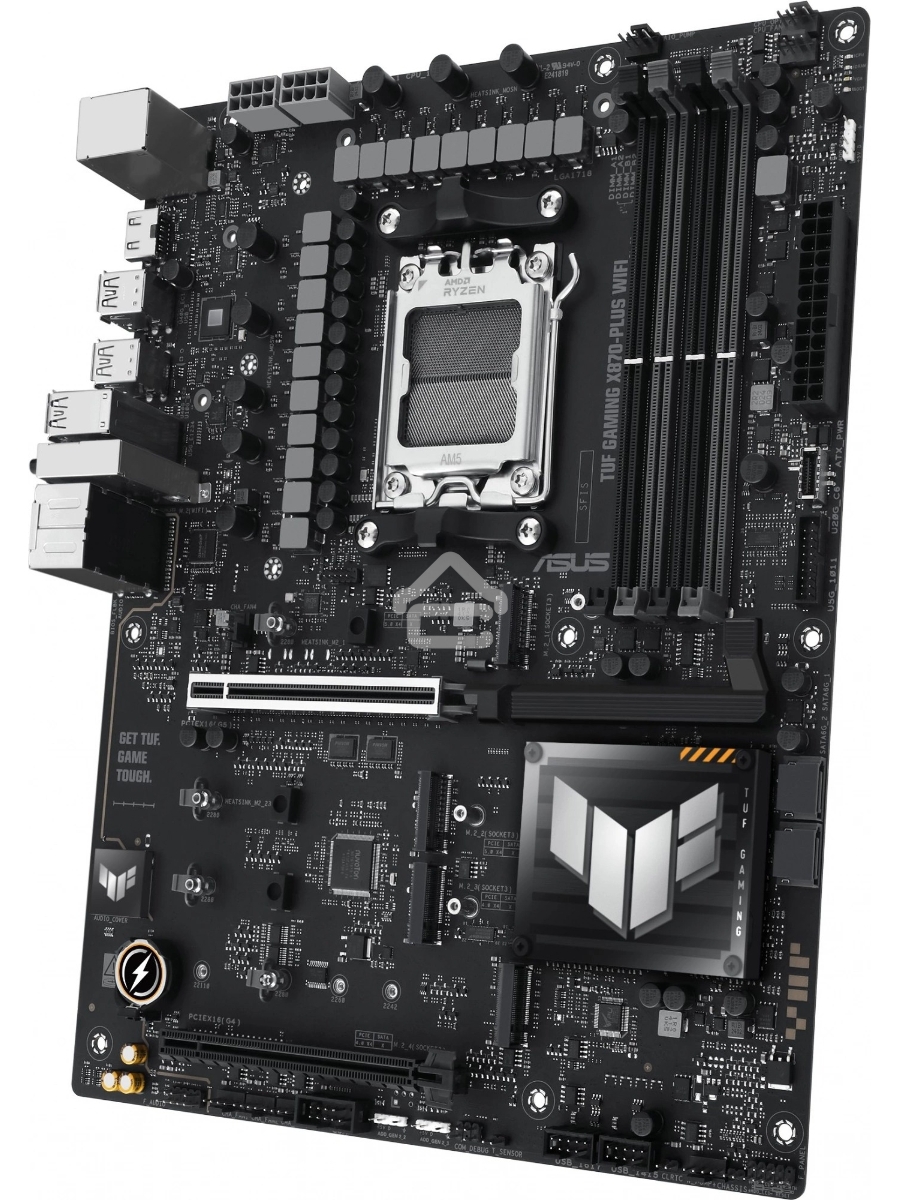 Материнская плата ASUS TUF GAMING X870-PLUS WIFI, AM5, AMD X870, 4xDDR5, 2xSATA, 4xM.2, 1xPCIe 5.0 x16, 1xPCIe 4.0 x4, 1xHDMI, 1xUSB-C 3.2 Gen 2, 1xUSB-C 3.2 Gen 2x2, 2xUSB-C 4.0, 1x 2.5Gb LAN, 1xUSB-A 2.0, 3xUSB-A 3.2 Gen 2, 4xUSB-A 3.2 Gen 1, 5x3.5 мм, 