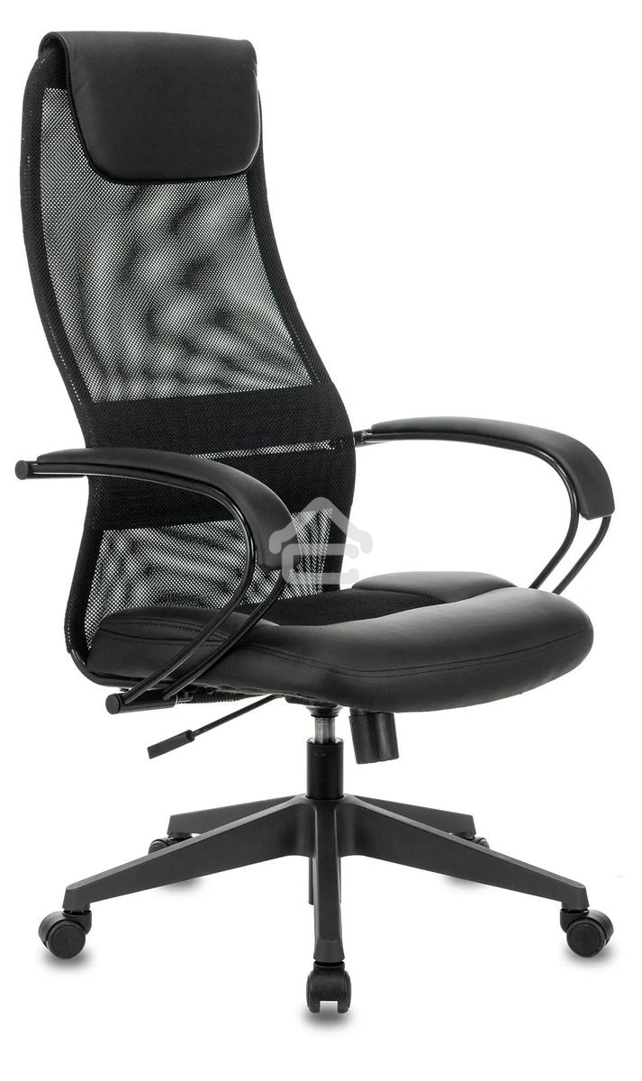 Кресло руководителя Бюрократ CH-608/BLACK TW-01 TW-11 черный, спинка сетка, искусст.кожа/ткань