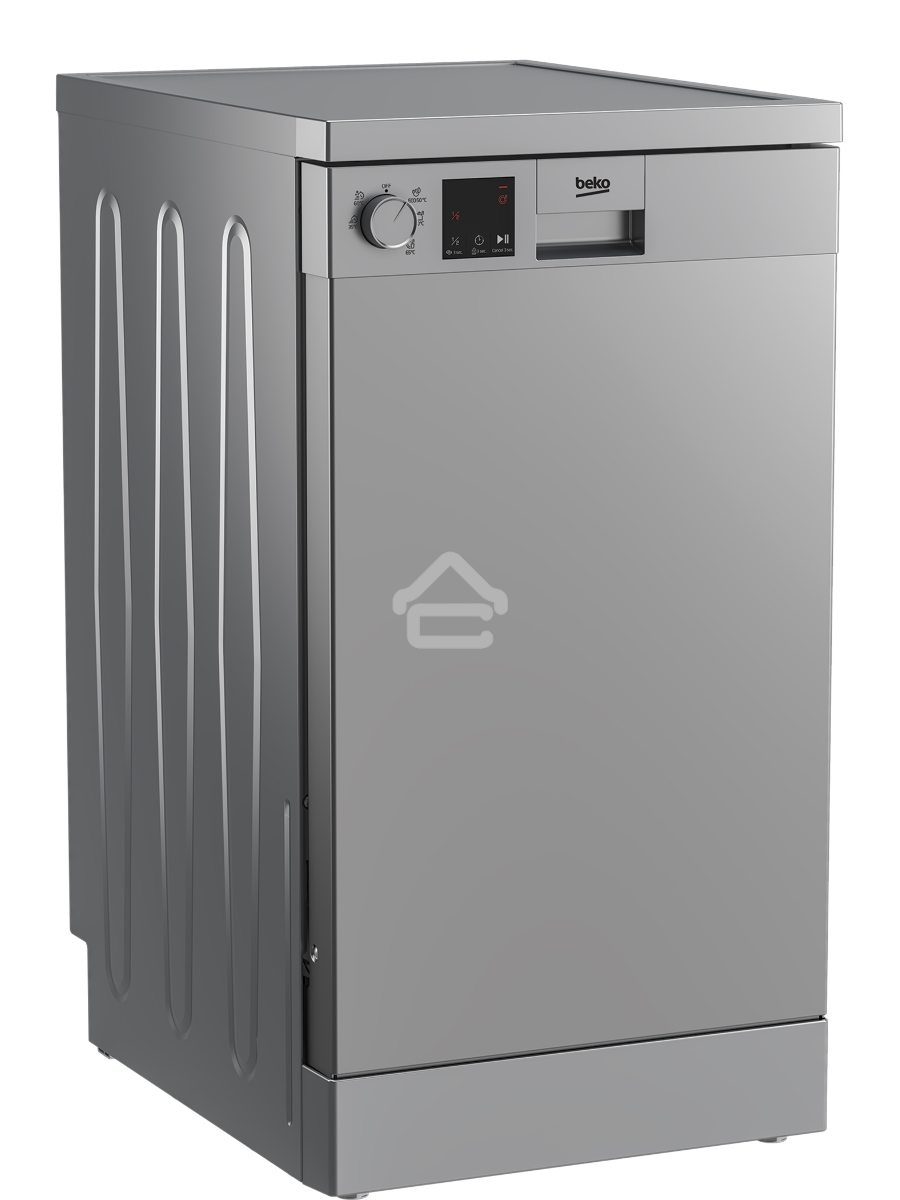 Посудомоечная машина Beko DVS050R02S, серебристая, 44.8 см, 10 компл., 49 дБ, класс A
