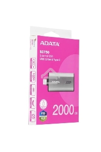 Твердотельный диск A-DATA External SC750 серый SC750-2000G-CCBK 2TB USB 3.2 Gen 2 Type-C, [R/W -1050/1000 MB/s]