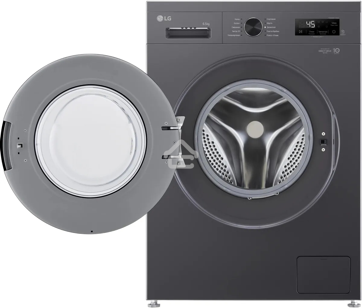 Стиральная машина LG F2Y1WS6J темно-серый, загрузка фронтальная 6,5 кг, 1200 об/мин., класс: A