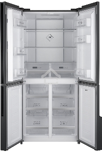 Холодильник Weissgauff WCD 450 INOX GLASS нержавеющая сталь трехкамерный side-by-side 286/141л морозилка снизу