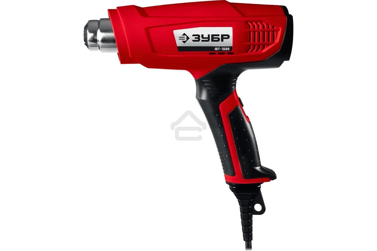Фен технический ЗУБР ФТ-1600мастер. слюдяной изолятор насадки 2 режима 350град/350л/мин