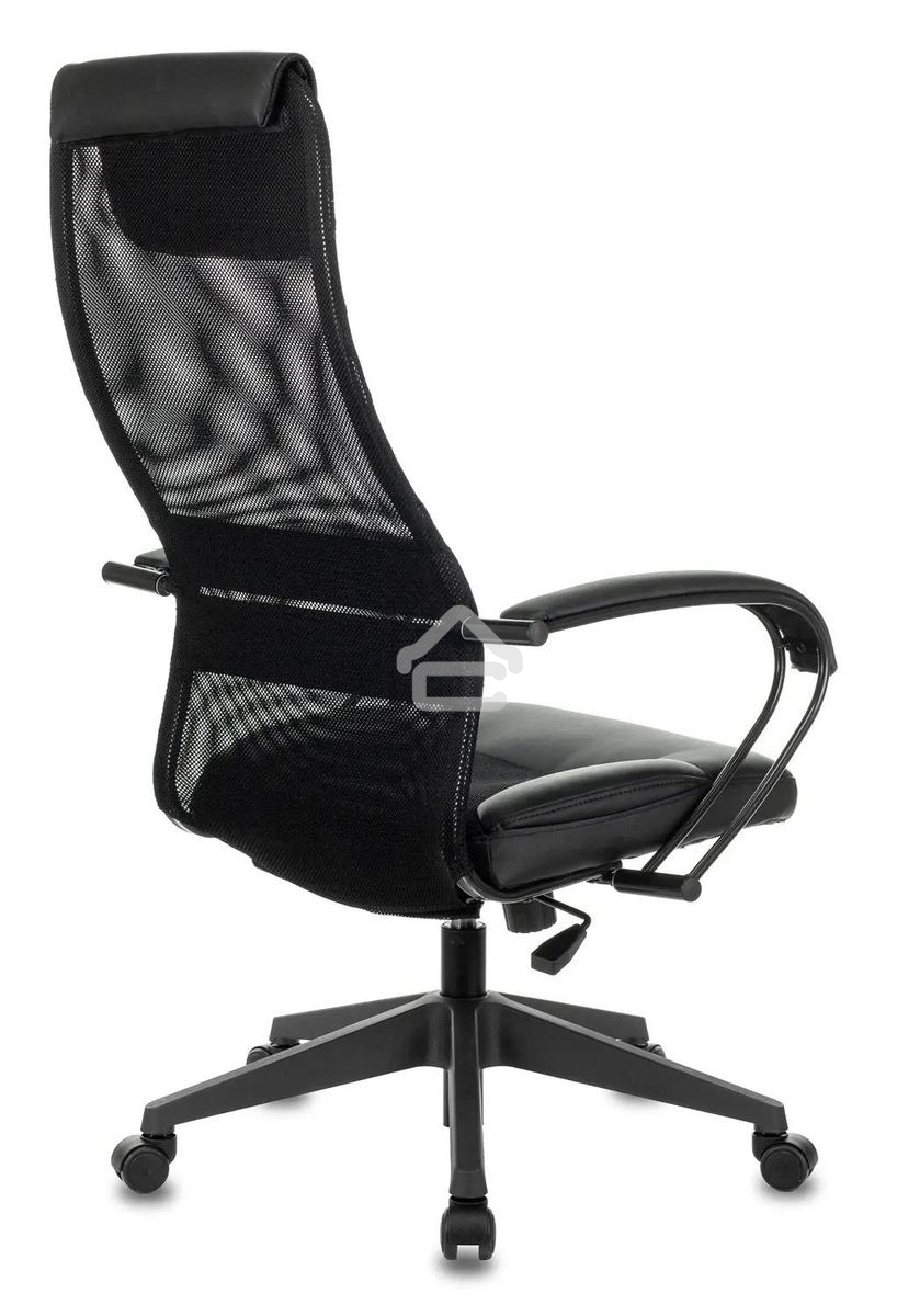 Кресло руководителя Бюрократ CH-608/BLACK TW-01 TW-11 черный, спинка сетка, искусст.кожа/ткань
