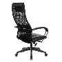 Кресло руководителя Бюрократ CH-608/BLACK TW-01 TW-11 черный, спинка сетка, искусст.кожа/ткань