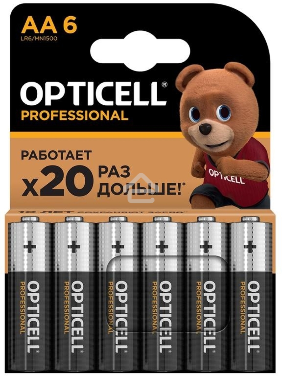 Элемент питания алкалиновый AA/LR6 (блист. 6шт) Professional Opticell 5052003