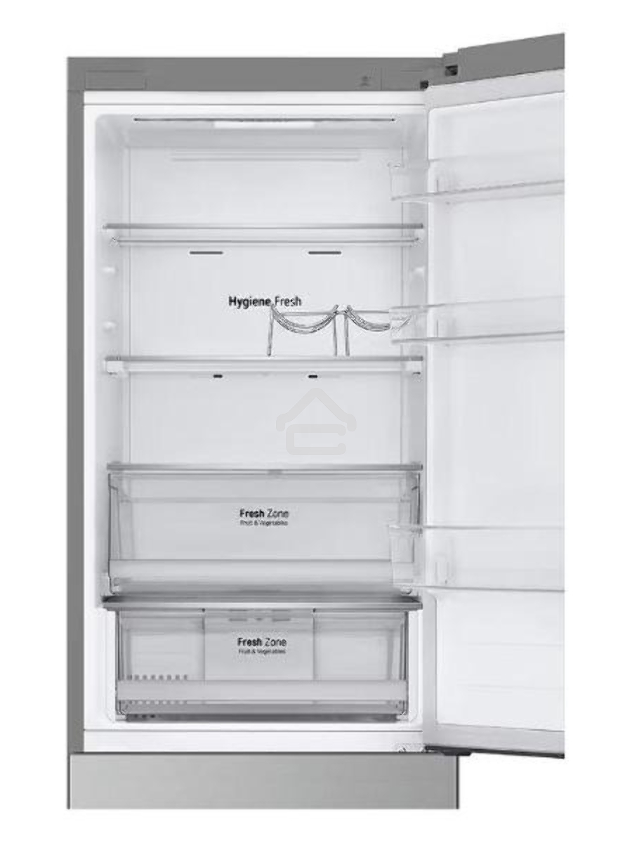 Холодильник LG GC-B459ANMW серебристый двухкамерный 234/110л морозилка снизу
