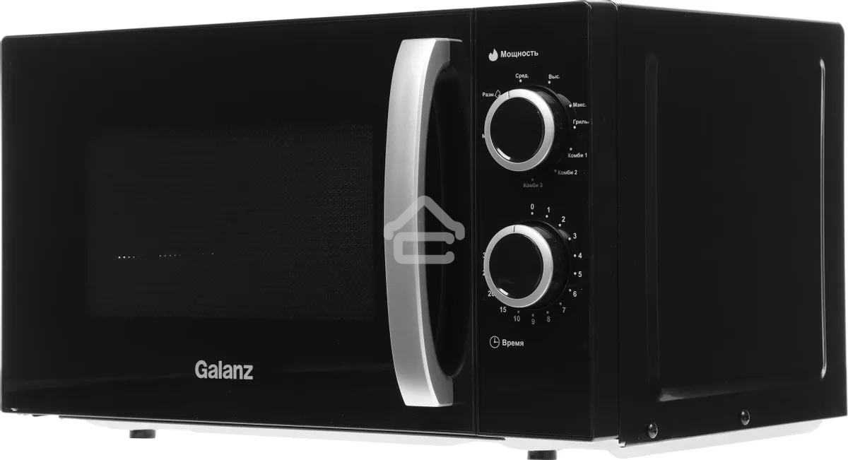 Микроволновая печь Galanz MOG-2009MB черный, 20 л, 700 Вт, переключатели - поворотный механизм