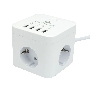 Сетевой фильтр Cablexpert Cube CUBE-3-U4-W-1.5, 3р, 10А, 4хUSB, 1.5м, ур.защиты 4+, белый, коробка