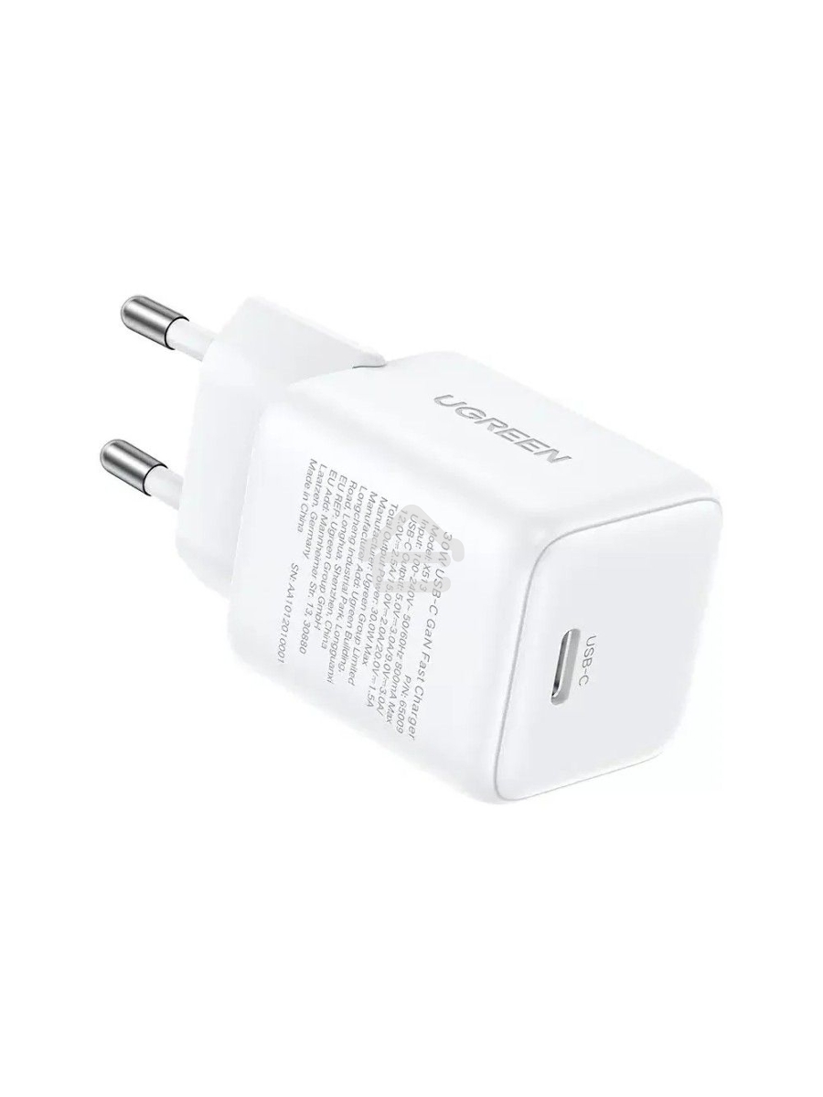 Сетевое зарядное устройство UGREEN X513 (65009) 30W USB-C GaN Fast Charger EU. Цвет: белый 
