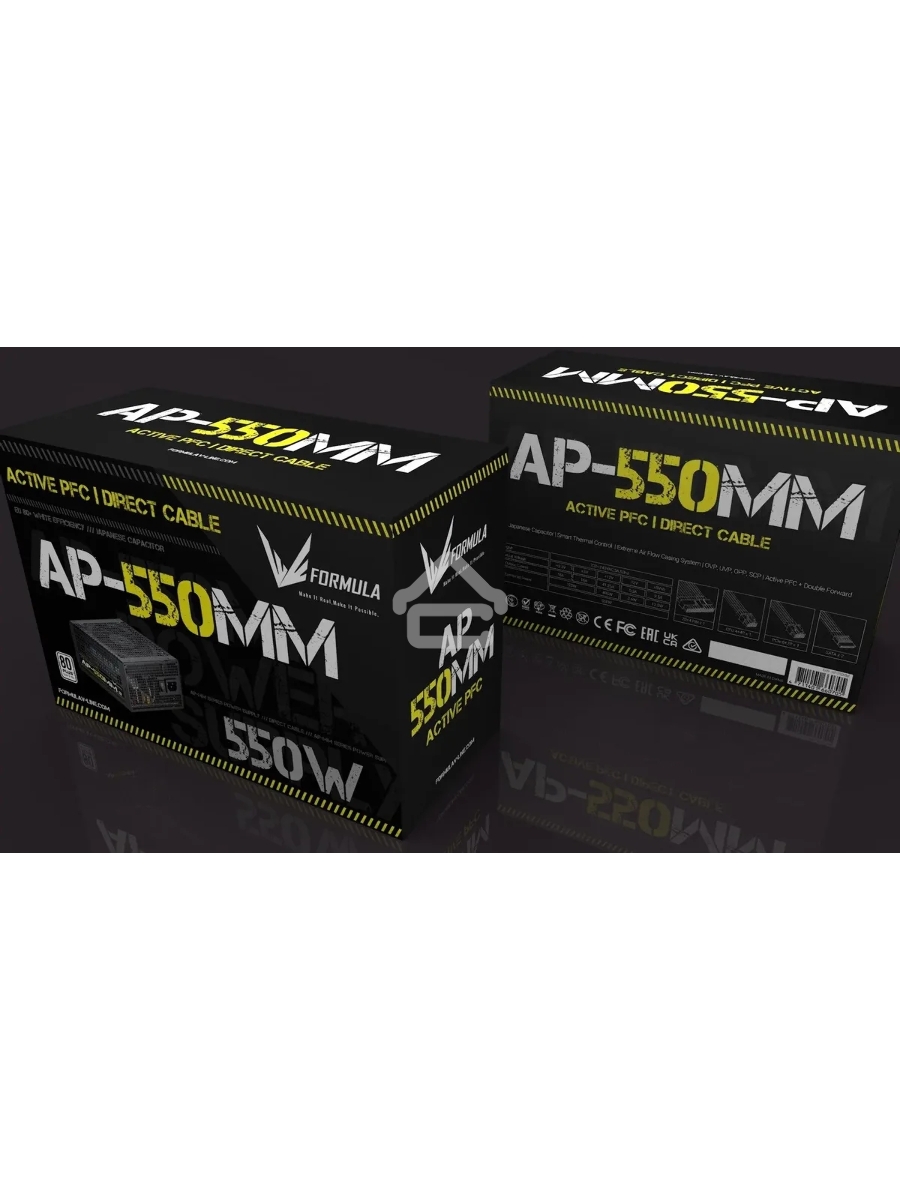 Блок питания Aerocool / Formula ATX 550W AP-550ММ 80 PLUS WHITE (20+4pin) APFC 120mm fan 6xSATA RTL