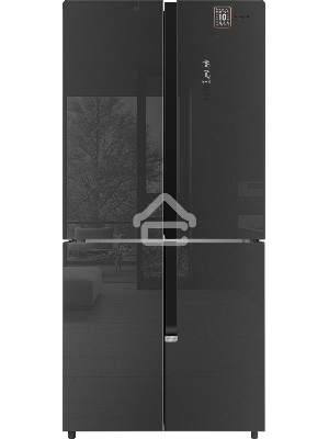 Холодильник Weissgauff WCD 450 INOX GLASS нержавеющая сталь трехкамерный side-by-side 286/141л морозилка снизу