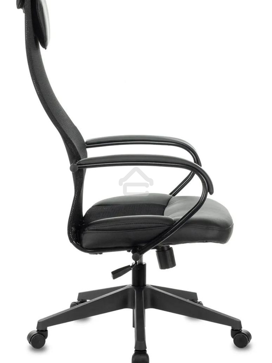 Кресло руководителя Бюрократ CH-608/BLACK TW-01 TW-11 черный, спинка сетка, искусст.кожа/ткань