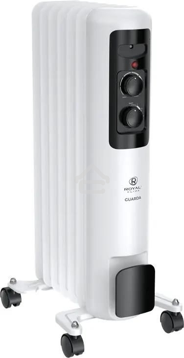 Обогреватель масляный Royal Clima Guarda ROR-GU7-1500M, с терморегулятором, 1500Вт, 6 секций, 3 режима, белый/серый