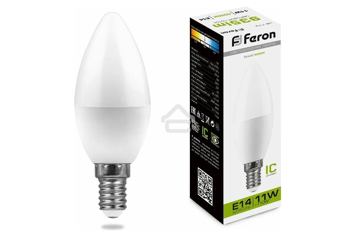 Лампа светодиодная Feron LB-770 11W 230V E14 4000K свеча