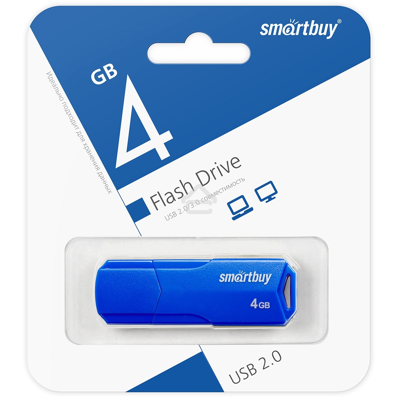 Флешка USB R/W Smartbuy 4Gb,CLUE Blue (SB4GbCLU-BU)