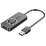Внешняя звуковая карта Vention USB c регулятором громкости Черная