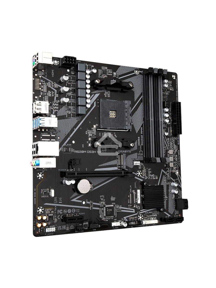 Материнская плата Gigabyte A520M DS3H V2  (V1.1), AM4, AMD A520, 4xDDR4, 4xSATA, 1xM.2, 1xPCIe 3.0 x16, 1xDP, 1xHDMI, 1x 1Gb LAN, 4xUSB 2.0, 4xUSB 3.2 Gen 1, 3x3.5 мм, 7.1, mATX