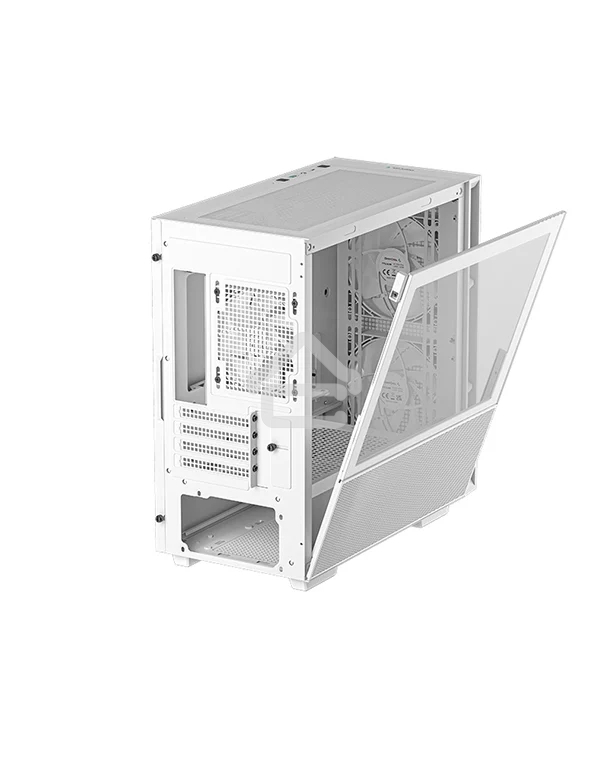 Компьютерный корпус Deepcool CH360 WH без БП, боковое окно (закаленное стекло), 2x140мм ARGb LED вентилятор спереди и 1x120мм ARGb LED вентилятор сзади, белый, mATX