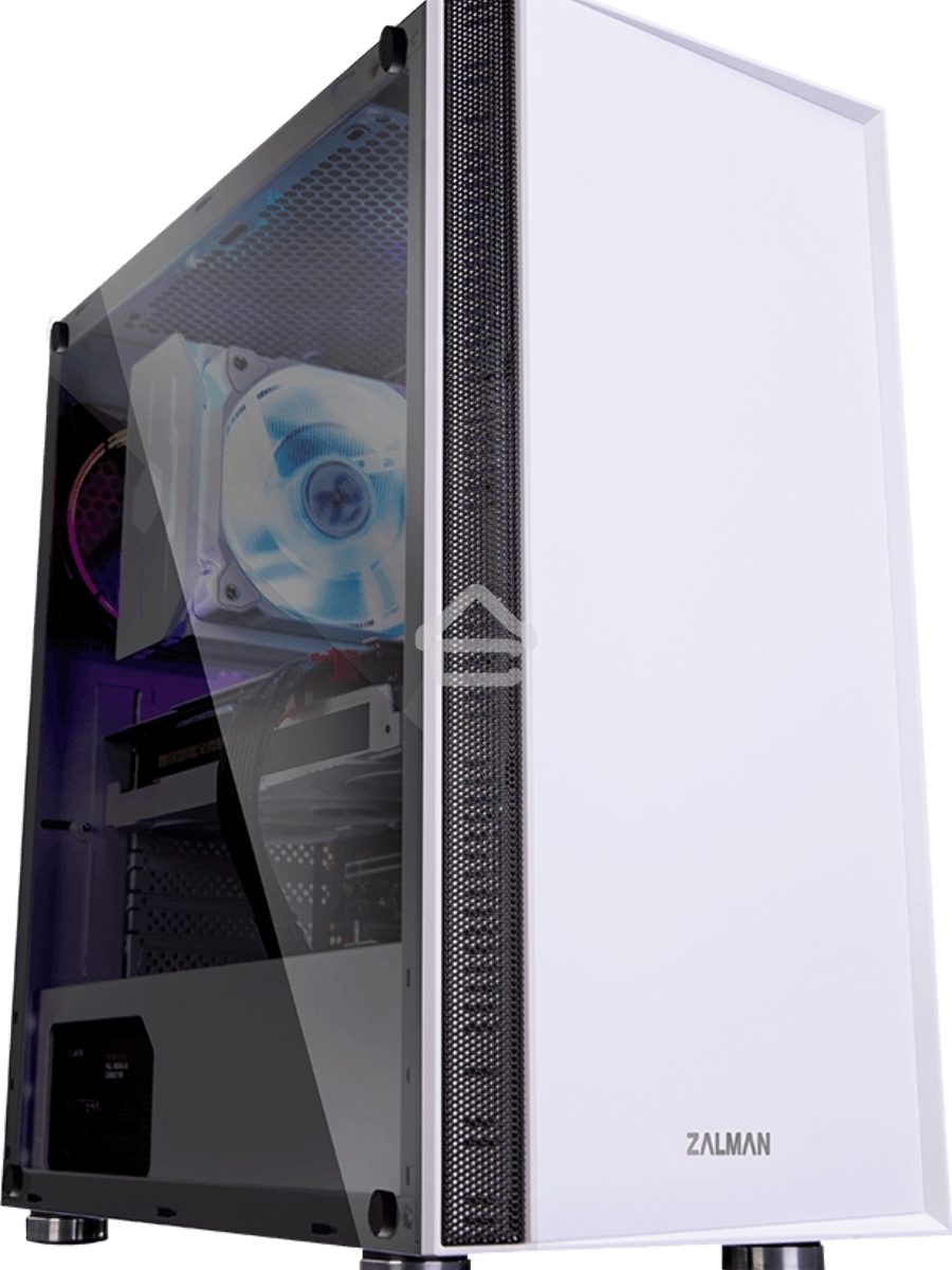 Компьютерный корпус ZALMAN R2 White (3xUSB, 2xAudio, 20мм FAN, прозрачная стенка-закаленное стекло, ATX, без БП)