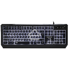 Клавиатура проводная Qumo office BASE K59, 104 клавиши, подсветка белого цвета, плетеный кабель, golden USB