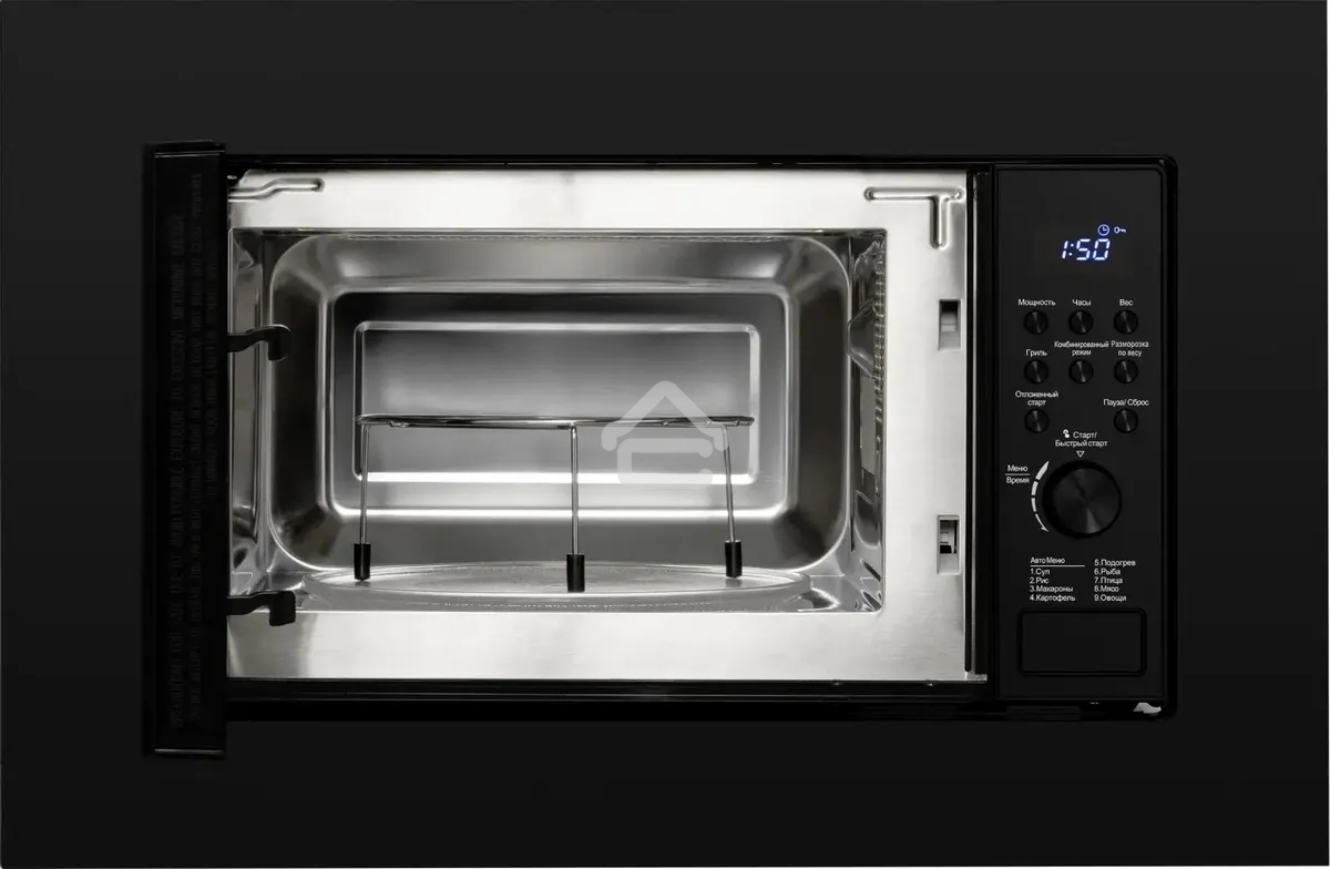 Микроволновая печь встраиваемая Weissgauff HMT-620 B Grill черный, 20 л, 700 Вт, переключатели - кнопки/поворотный механизм