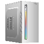 Компьютерный корпус MiniTower Ginzzu D380, RGB, mATX, 2xUSB2.0, белый,без БП, без вентиляторов