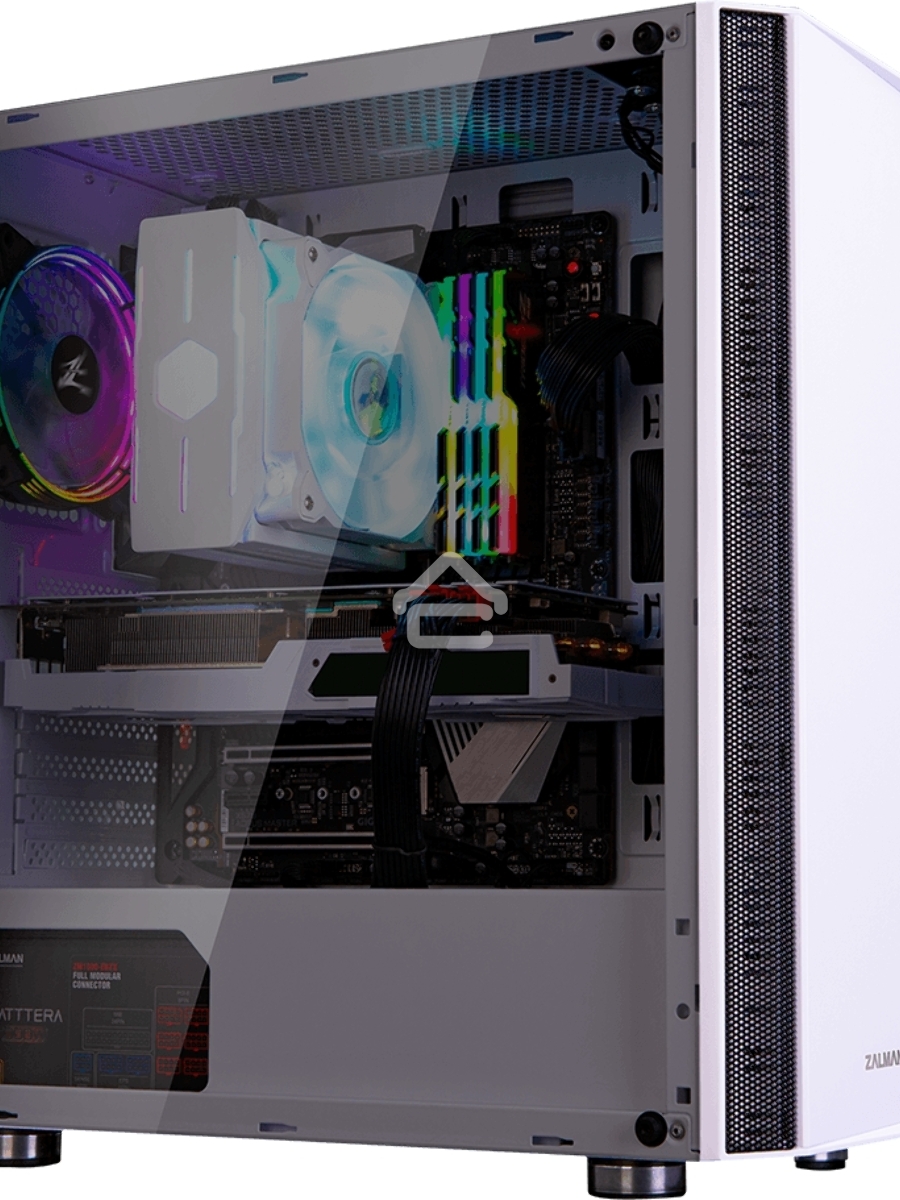 Компьютерный корпус ZALMAN R2 White (3xUSB, 2xAudio, 20мм FAN, прозрачная стенка-закаленное стекло, ATX, без БП)